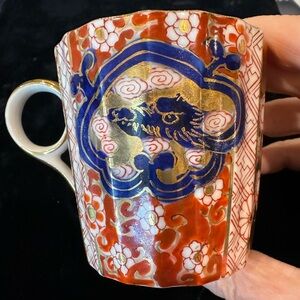 Vintage Hokutosha Occupied Japan Imari Porcelain Demitasse Cup